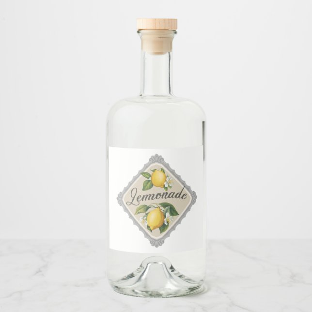 Vintage Lemon Spritflaskor Etikett (Framsida)