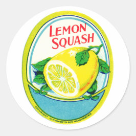 Vintage Lemon Squash-etikett Runt Klistermärke