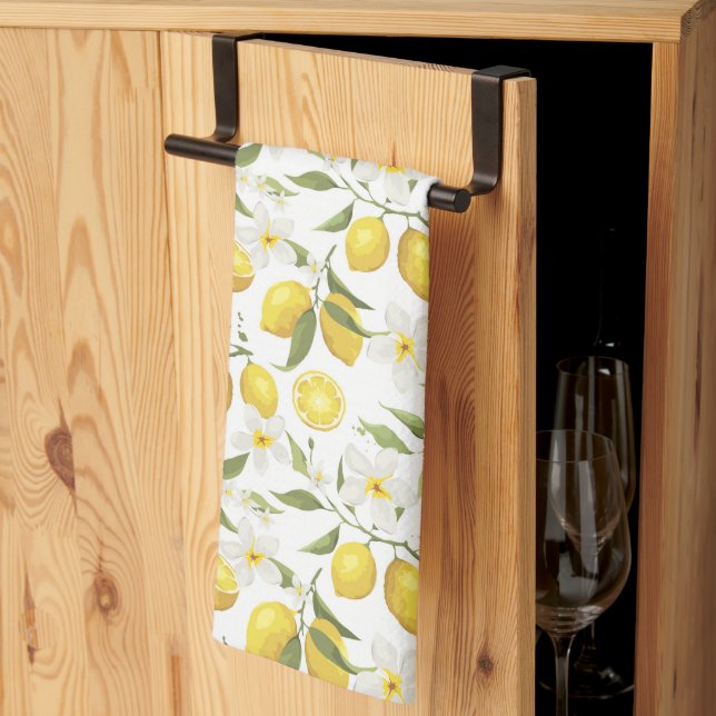 Vintage Lemon Träd Mönster Kökshandduk (Thirds Fold)