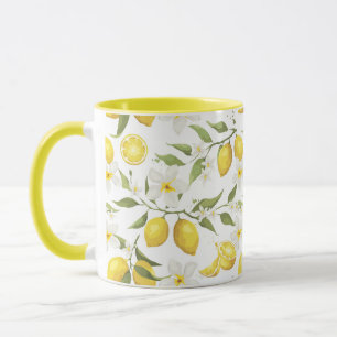 Vintage Lemon Träd Mönster Mugg