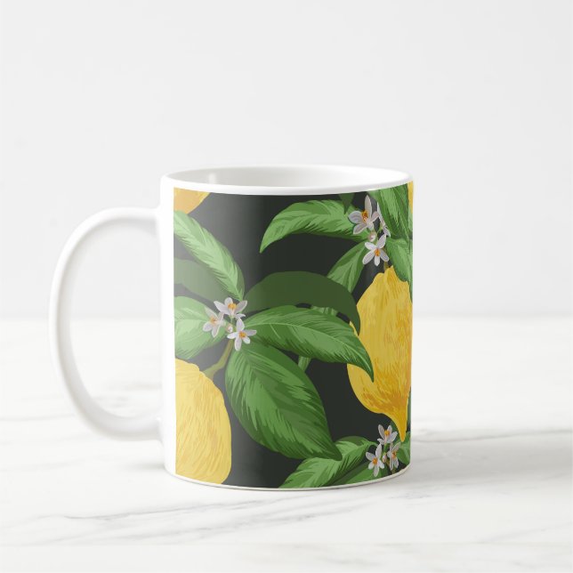 Vintage Lemon Tropical Mönster Kaffemugg (Vänster)
