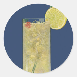 Vintage Lemonade eller Fruit Soda, Drinks Beverage Runt Klistermärke