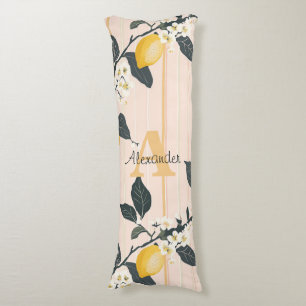 Vintage Lemons & Blooms på Rosa Rand Kroppskudde