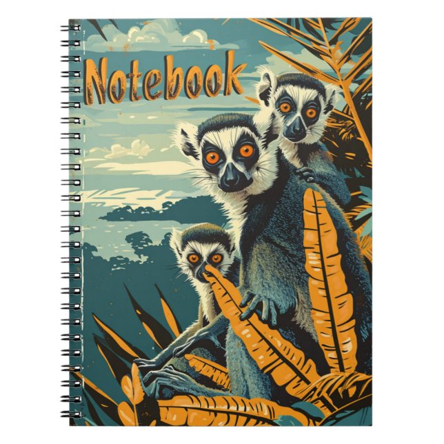 Vintage Lemur Anteckningsbok (Framsidan)