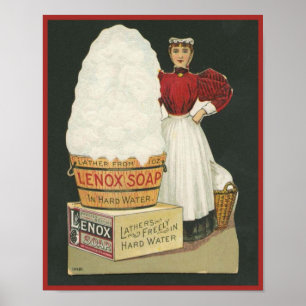 Vintage Lenox Soap Ad Woman Tvättar Poster