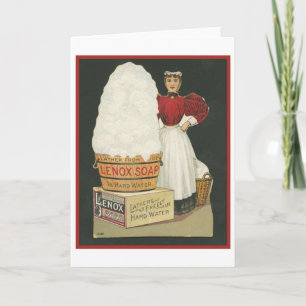 Vintage Lenox Soap Ad Woman Washing Kort