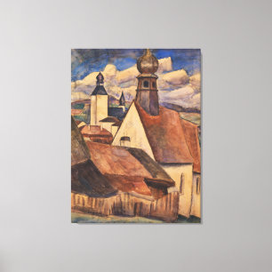 Vintage Leo Gestel Titta på Dacher von Regen Canvastryck