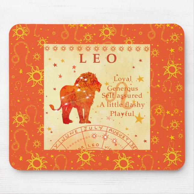 Vintage Leo zodiac-drag Musmatta (Framsidan)