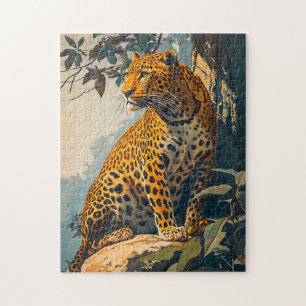 Vintage Leopard Art Pussel