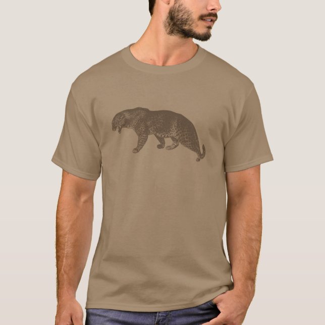 Vintage Leopard Illustration T Shirt (Framsida)