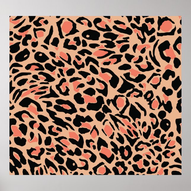 Vintage Leopard Mönster Design Poster (Framsidan)