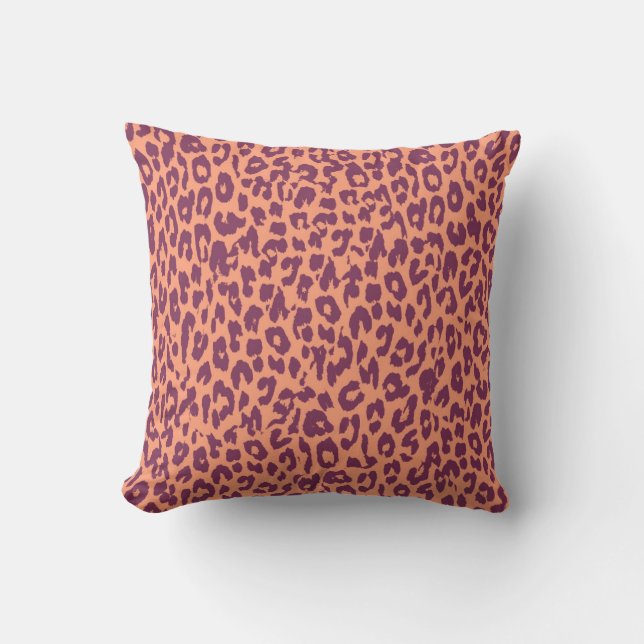 Vintage Leopard Print Skin Kudde (Framsida)