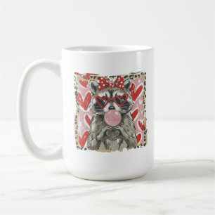 Vintage Leopard Rolig Valentine Rådjursälskare Hör Kaffemugg