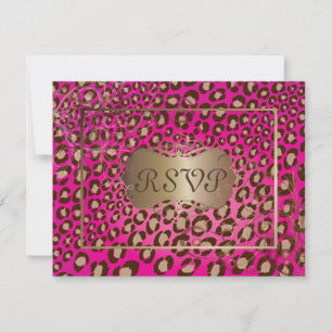 Vintage Leopard RSVPs kräver 5 x 7 inbjudningar