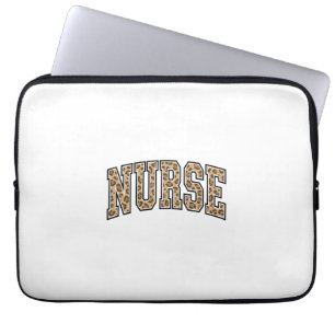 Vintage Leopard Sjuksköterska Varsity Tröja Design Laptop Fodral