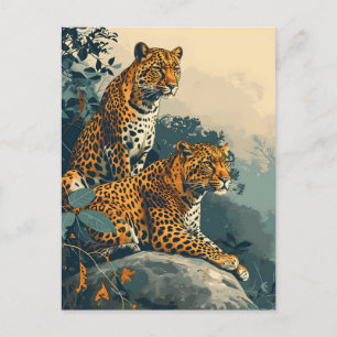 Vintage Leopard Vykort