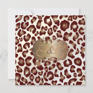 Vintage leopardfläckar + virvlar inbjudningar