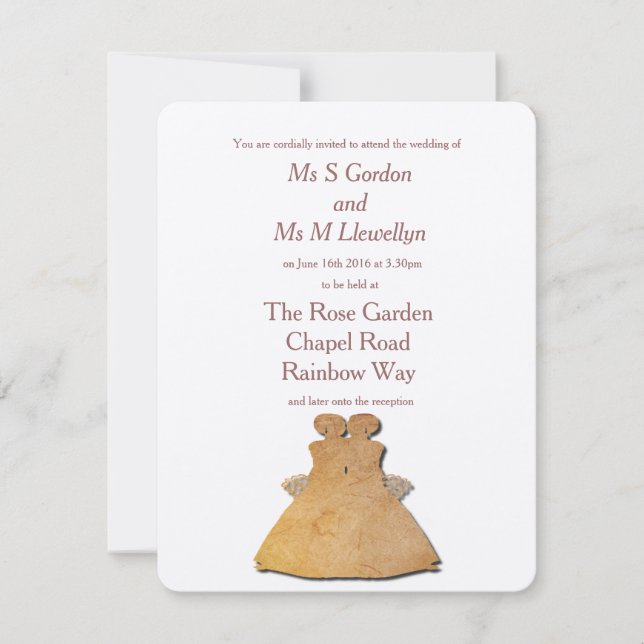 Vintage Lesbisk Brides Bröllopsinbjudan Inbjudningar (Framsida)