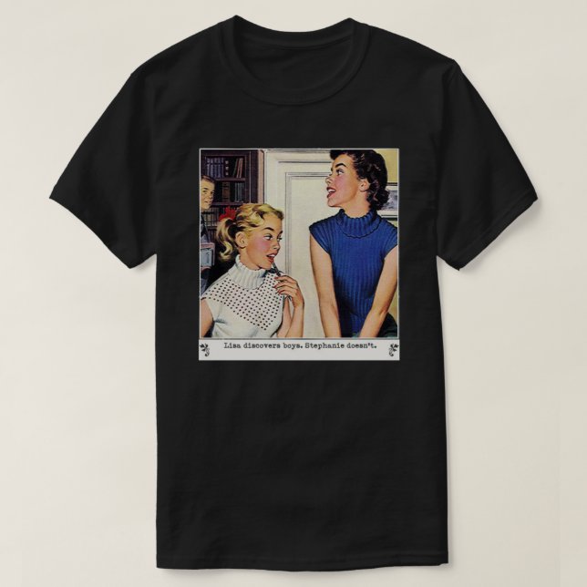 Vintage Lesbisk Illustration-etikett T Shirt (Design framsida)