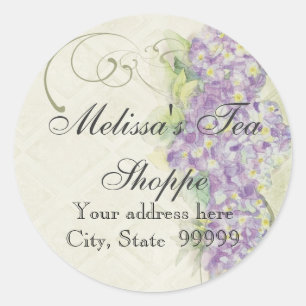 Vintage Leta Lilac Hydrangea - Stickers Runt Klistermärke
