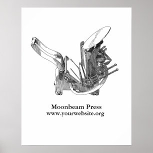 Vintage letterpress personlig Kelsey poster