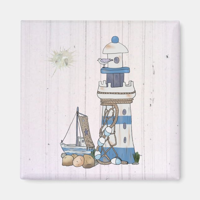 Vintage Leuchtturm Magnet (Framsidan)