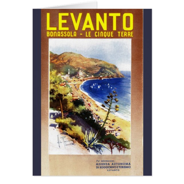 Vintage Levanto Genova Italien Turism Hälsningskort (Framsidan)