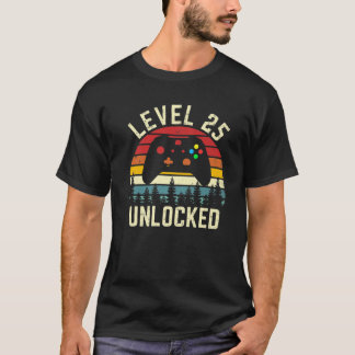 Vintage Level 25 Unlock Funny Video Gamer 25th B T Shirt