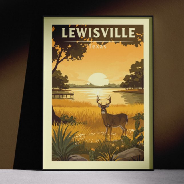 Vintage Lewisville Texas Poster (Skapare uppladdad)