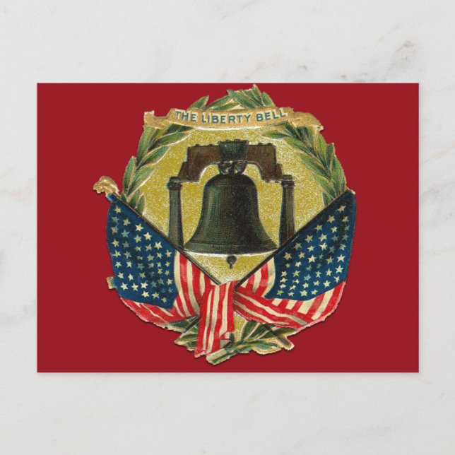 Vintage Liberty Bell Greeting Card Vykort (Framsida)