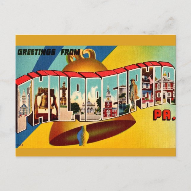 Vintage Liberty Bell Postcard Vykort (Framsida)