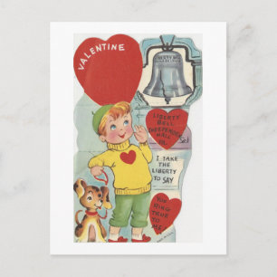 Vintage Liberty Bell Valentine Helg Vykort