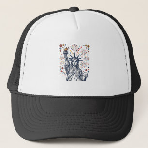 Vintage Liberty fyrverkerier Patriotisk Vektor Des Keps