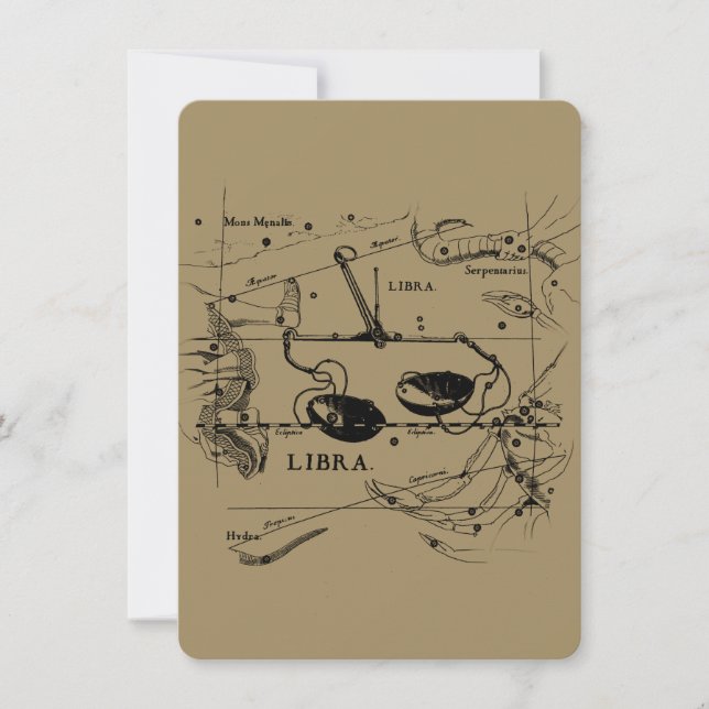 Vintage Libra Constellation Hevelius Stil (Framsida)