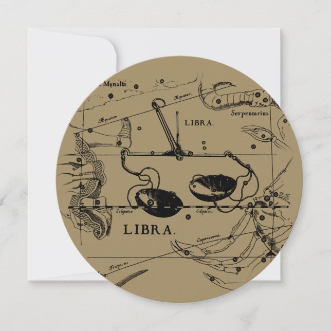 Vintage Libra Constellation Hevelius Stil (Framsida)