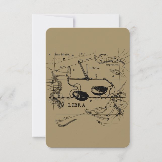 Vintage Libra Constellation Hevelius Stil (Framsida)