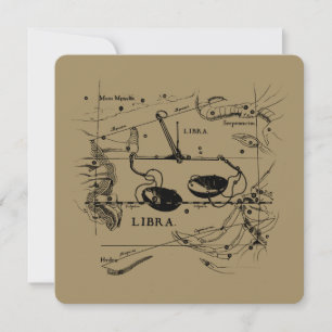 Vintage Libra Constellation Hevelius Stil
