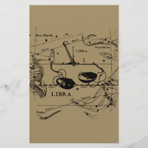 Vintage Libra Constellation Hevelius Stil Brevpapper