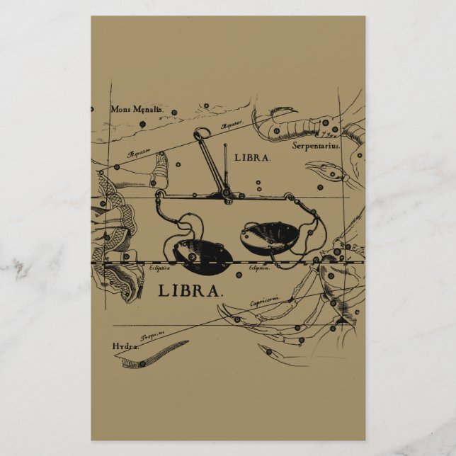 Vintage Libra Constellation Hevelius Stil Brevpapper (Framsida)