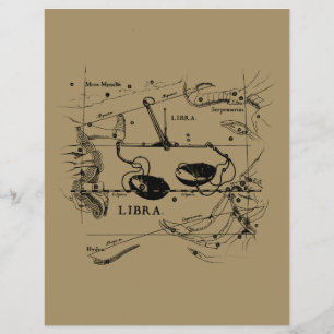 Vintage Libra Constellation Hevelius Stil Reklamblad