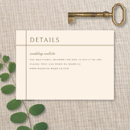 Vintage Library Catalog Neutral Wedding Details Tilläggskort