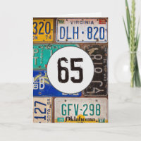Vintage Licence Tallrikar för 65e Birthday