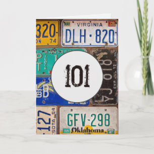 Vintage License Tallrikar för 101:a födelsedagen Kort