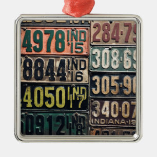 Vintage License Tallrikar Julgransprydnad Metall