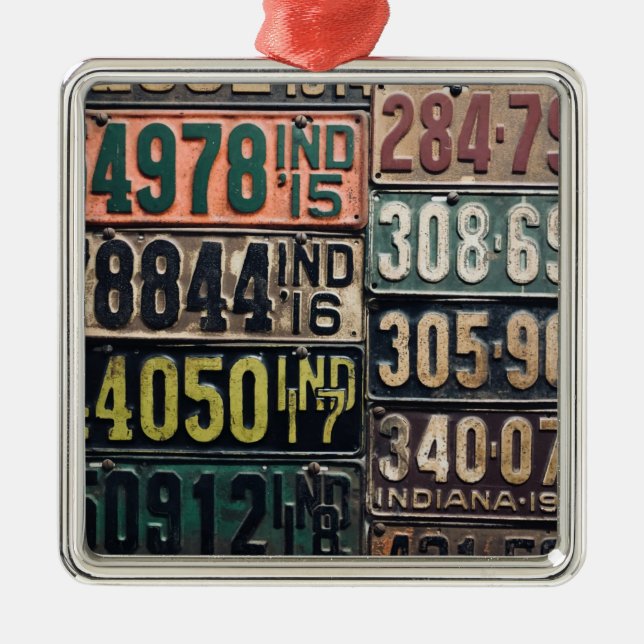 Vintage License Tallrikar Julgransprydnad Metall (Framsidan)
