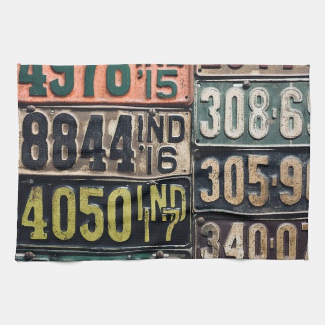 Vintage License Tallrikar Kökshandduk (Horisontell)