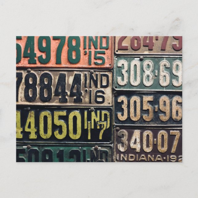 Vintage License Tallrikar Vykort (Framsida)