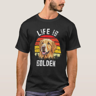 Vintage Life är Golden Funny Golden Retriever Hund T Shirt