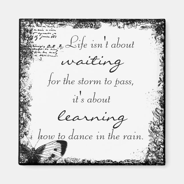Vintage Life Dance Quote Magnet (Framsidan)