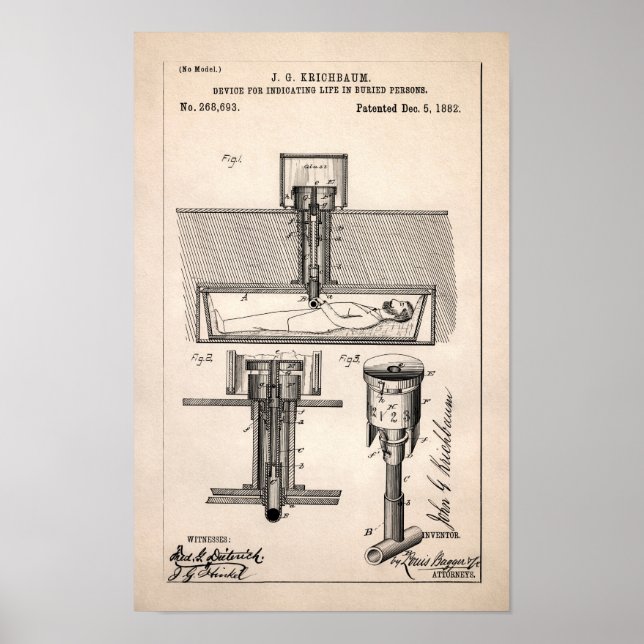 Vintage Life i Coffin Patent 1882 Poster (Framsidan)